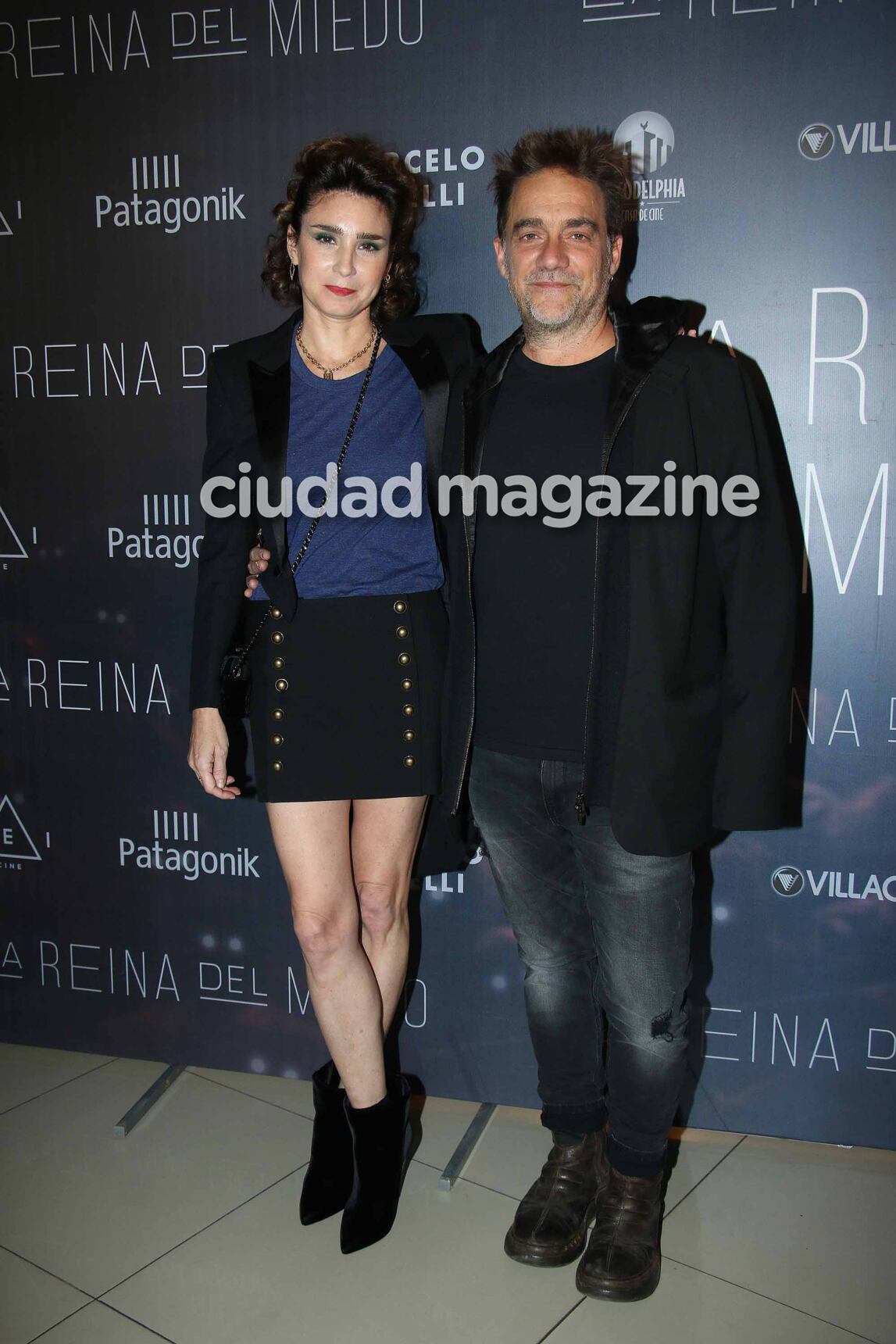 Valeria Bertuccelli y Vicentico en la avant premier de La Reina del Miedo. (Foto: Movilpress)