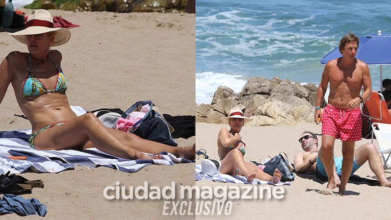 Valeria Mazza con Alejandro Gravier y su familia en Uruguay (Créditos: RS Fotos).