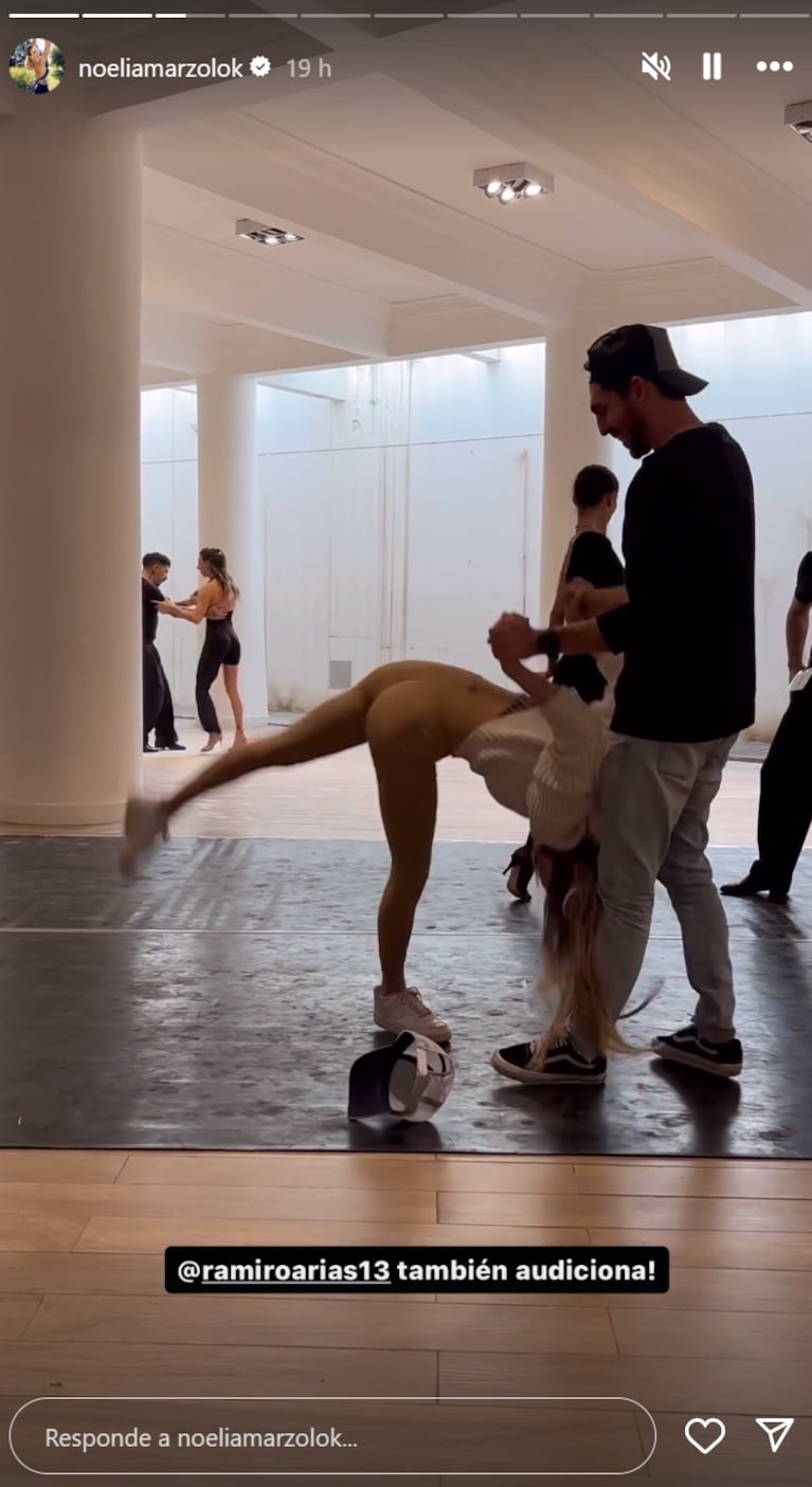 Video: Noelia Marzol hizo un arriesgado truco de danza con su marido