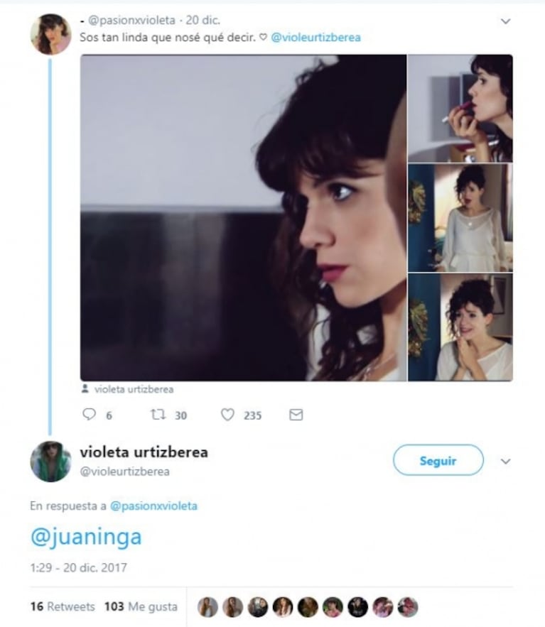 Violeta Urtizberea y su indirecta twittera de boda a su novio músico