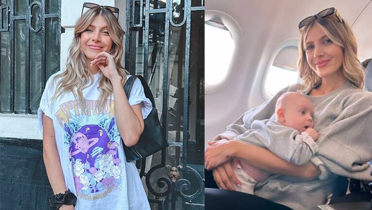 Vita, la hija de Cande Ruggeri y Nico Maccari, viajó por primera vez en avión.