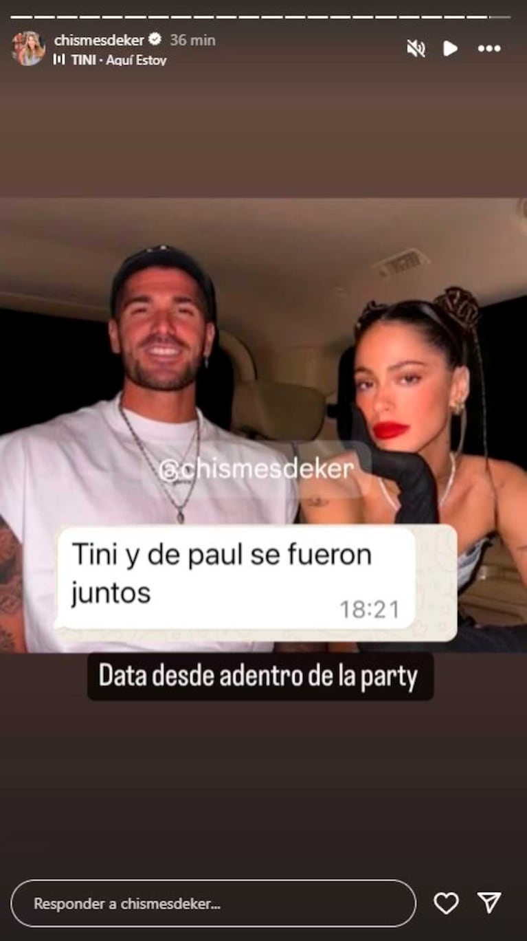 Volvieron los rumores sobre Tini Stoessel y Rodrigo de Paul (Foto Instagram)