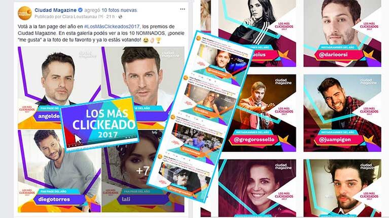 ¡Votá en nuestras redes sociales a #LosMásClickeados2017!