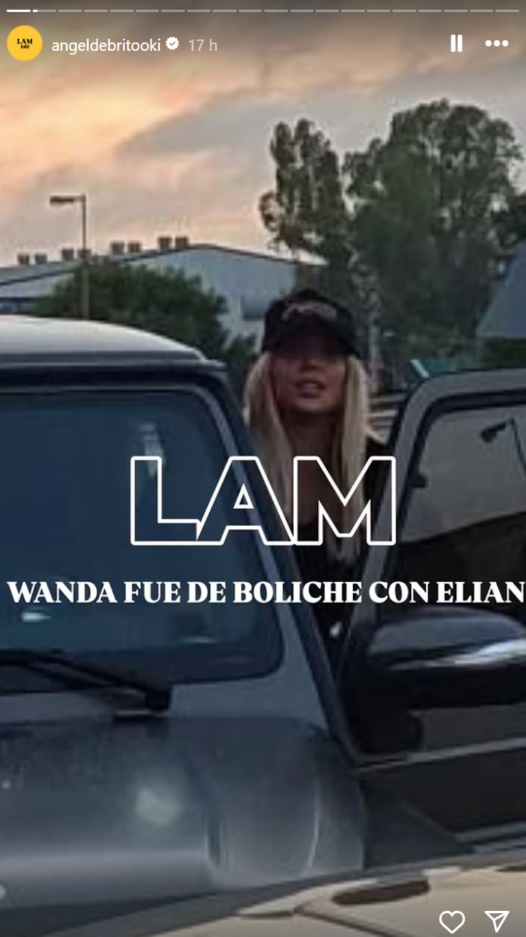 Wanda a la salida del boliche.