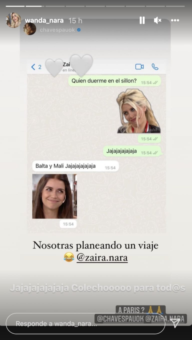 Wanda invitó a París a Zaira Nara y Paula Chaves: unidas tras la polémica con China Suárez