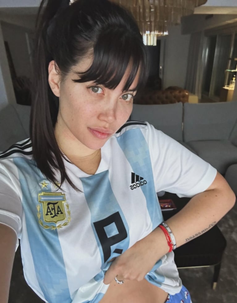 Wanda lució la camiseta de Argentina en la previa de la semifinal de la Copa América.