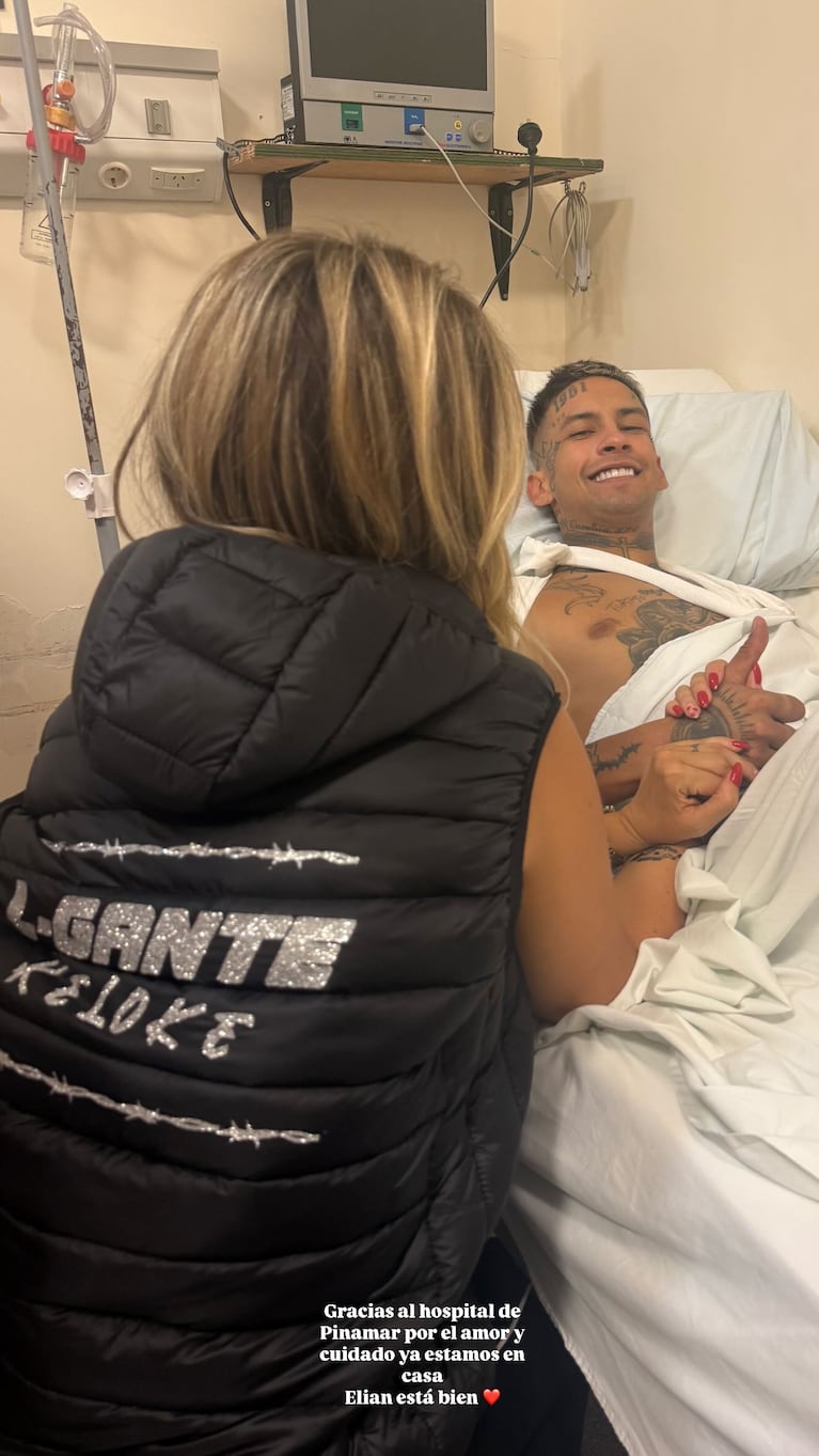 Wanda Nara acompañó a L-Gante tras su fuerte accidente con un cuatriciclo. Foto: @wandanara