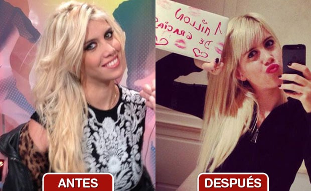 Wanda Nara, antes y después: ¿cómo te gusta más? (Fotos: Twitter). 