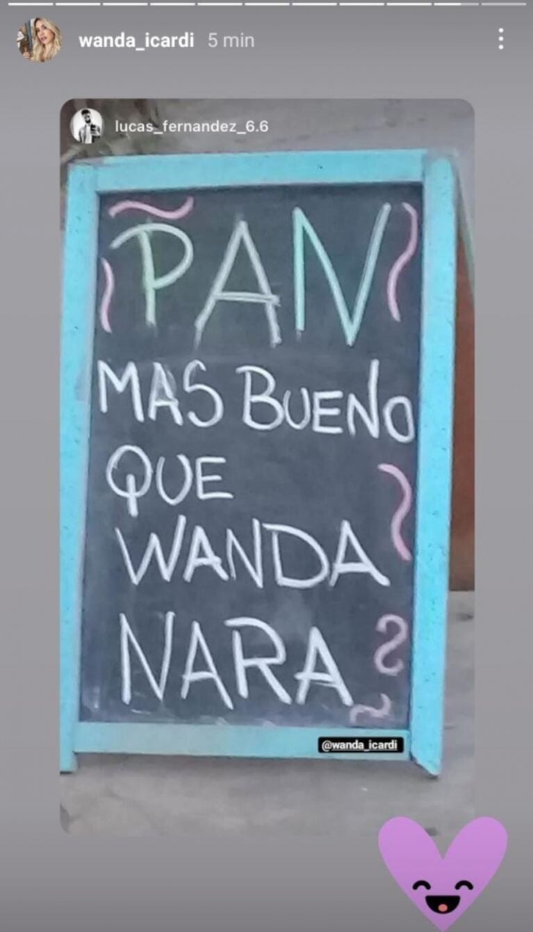 Wanda Nara compartió el desopilante homenaje que le hizo una panadería de barrio