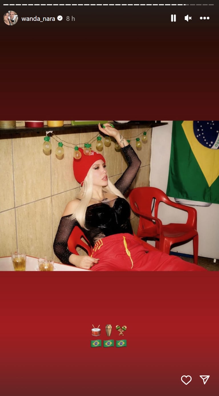 Wanda Nara compartió el video adelanto de su próxima canción cantando en portugués en una favela