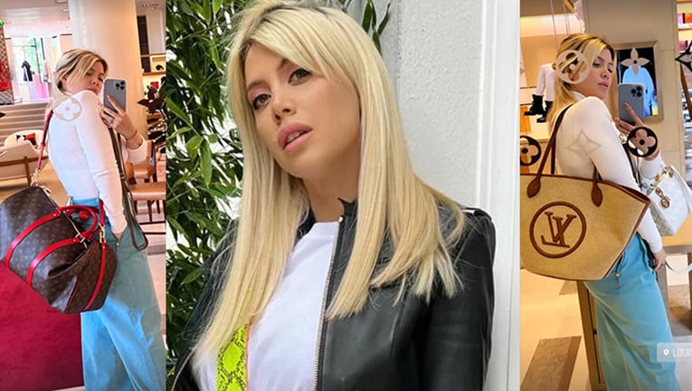 Wanda Nara compartió su tarde de compras en Louis Vuitton.