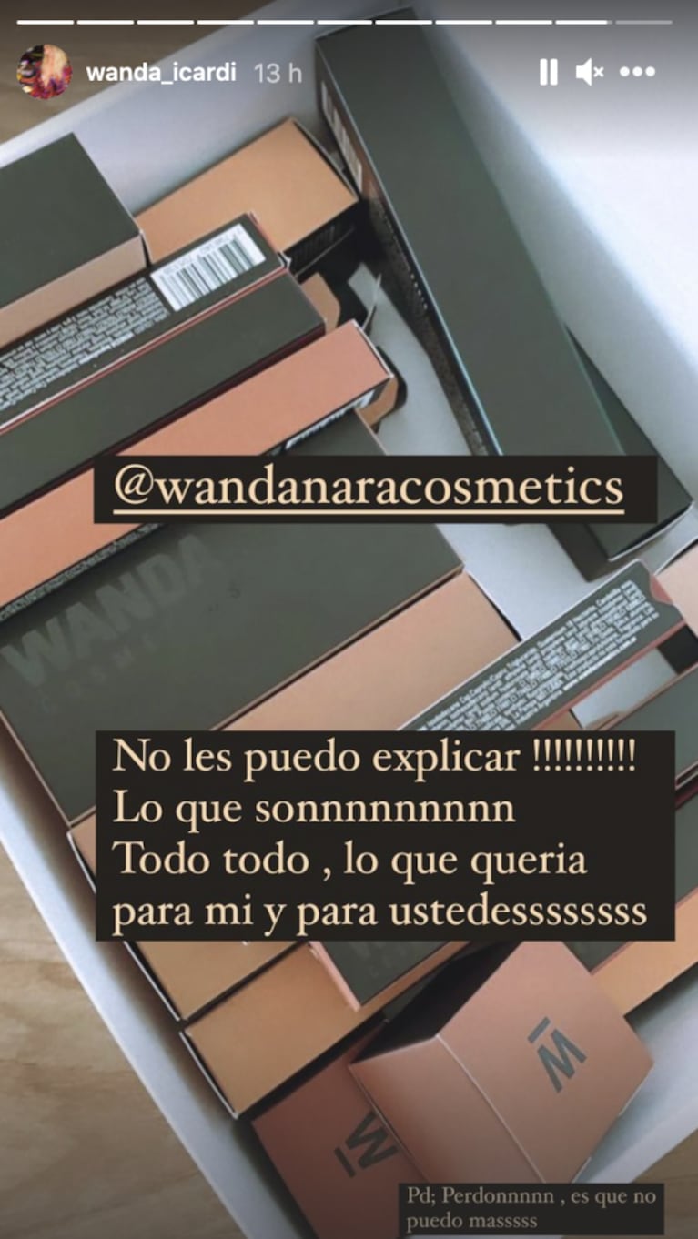 Wanda Nara compartió un adelanto de su nuevo emprendimiento fashion de maquillajes: "Todo lo que quería"