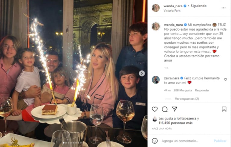 Wanda Nara cumplió 35 años y lo celebró con Mauro Icardi y sus hijos: "No puedo estar más agradecida a la vida"