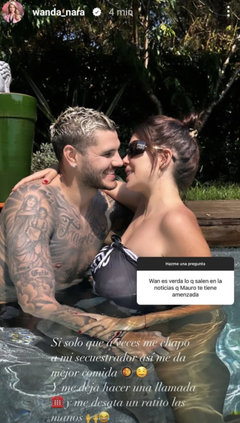 Wanda Nara dijo que Mauro Icardi tiene la cara perfecta y lo señaló con una foto