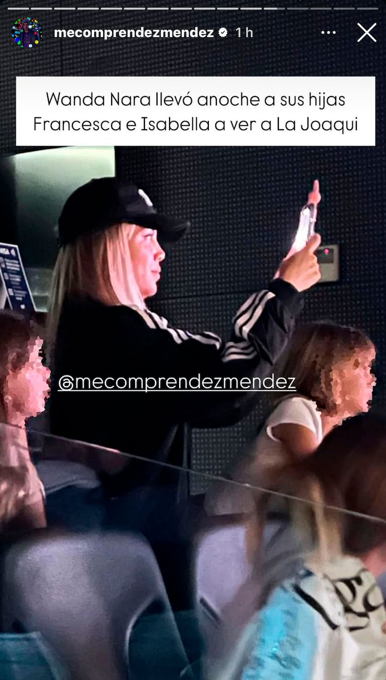 Wanda Nara en el show de La Joaqui (Foto: captura de @mecomprendezmendez).