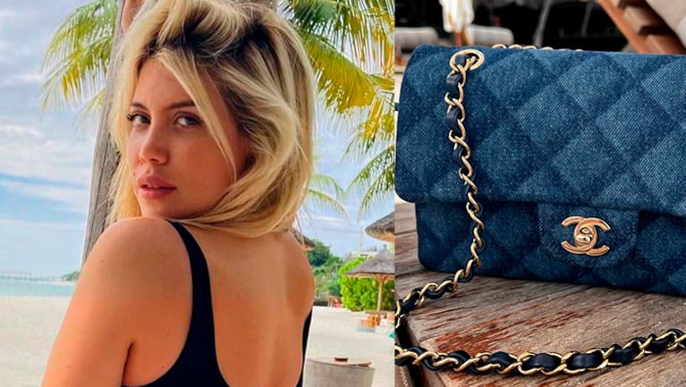 Wanda Nara en Las Maldivas: cuánto cuesta la cartera Chanel que llevó a la playa.