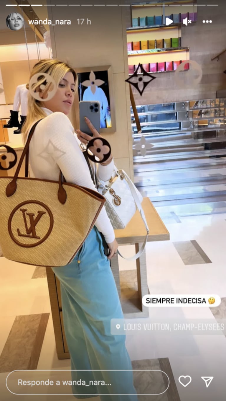 Wanda Nara fue a Louis Vuitton y le costó decidirse por una cartera