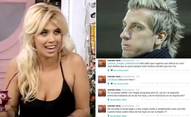 Wanda Nara, furiosa con Maxi López. (Fotos: captura Telefe y Twitter)