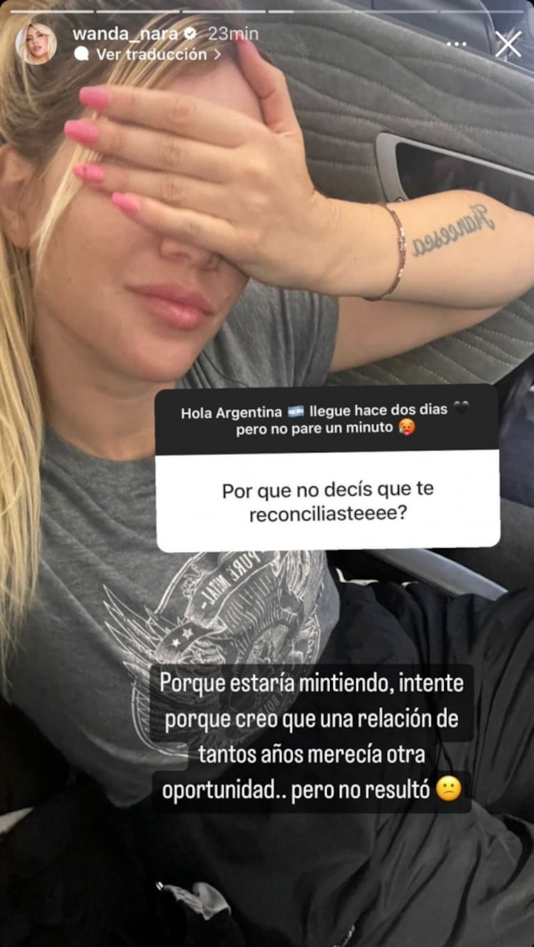 Wanda Nara habló de Mauro Icardi y desmintió la reconciliación: “Intenté, pero no resultó”