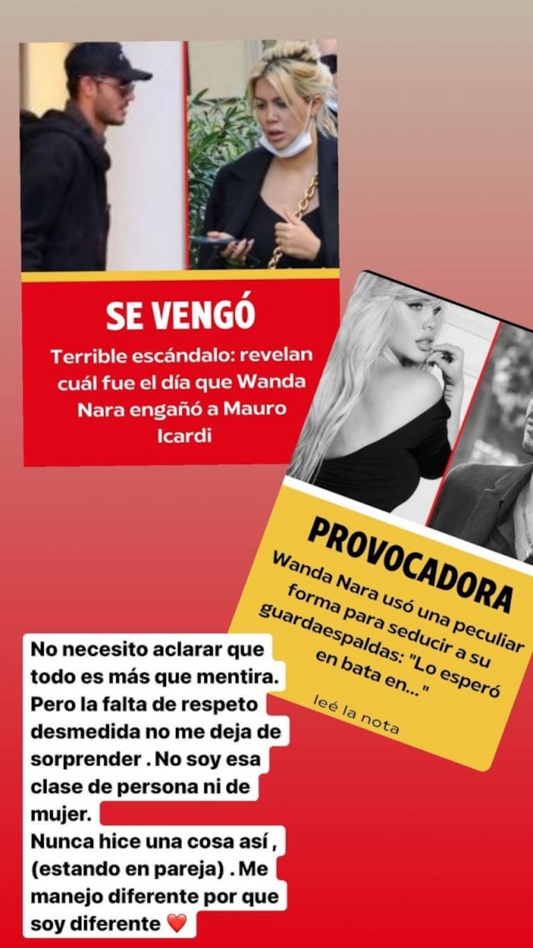 Wanda Nara habló de su supuesta "venganza" de Mauro Icardi con su guardaespaldas: "No soy esa clase de mujer"