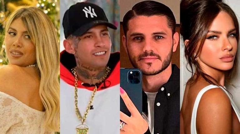 Wanda Nara, L-Gante, Mauro Icardi y la China Suárez (fotos: web)