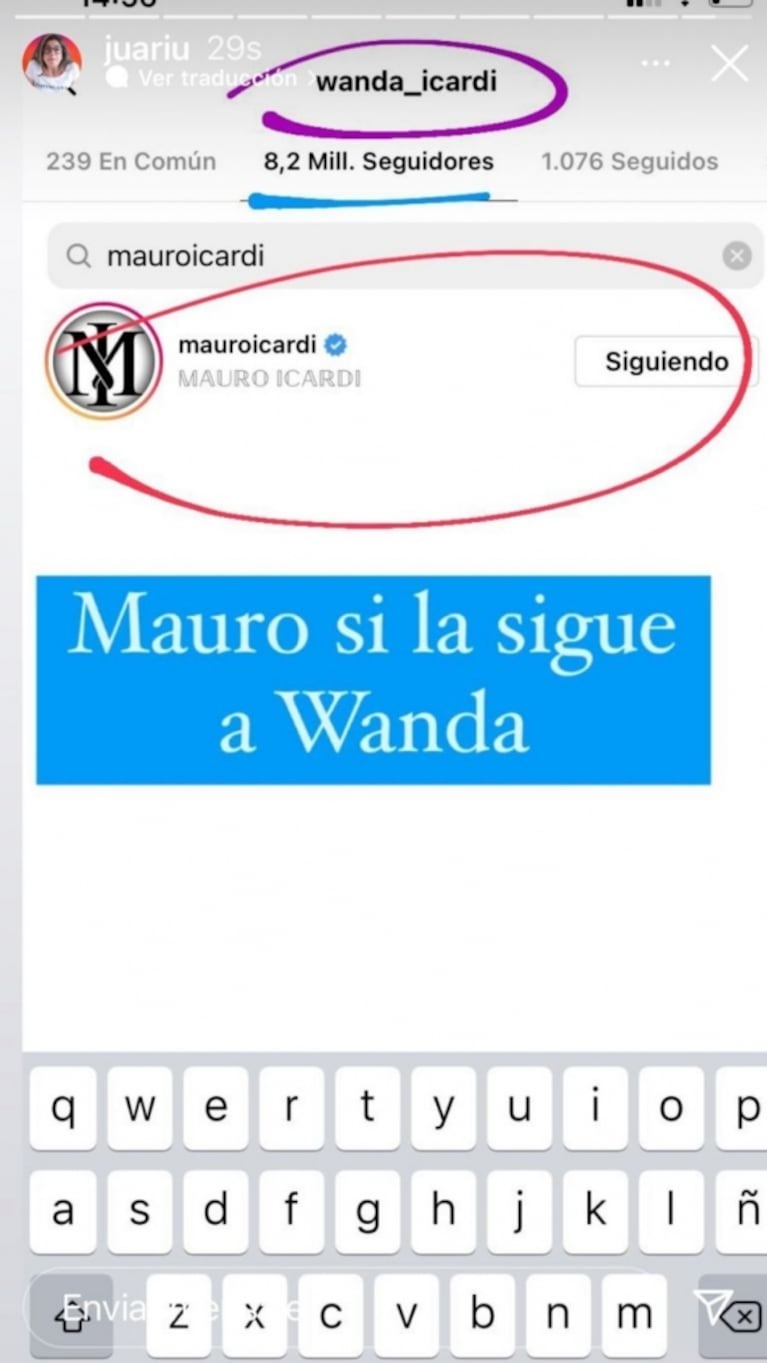 Wanda Nara lanzó un escandaloso mensaje en redes sociales y dejó de seguir a Mauro Icardi: “Otra familia más que te cargaste por zorra”