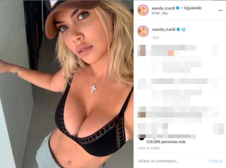 Wanda Nara le dedicó una foto sexy a Mauro Icardi ¡con un mensaje que luego borró!: "Por acá, te extraño"