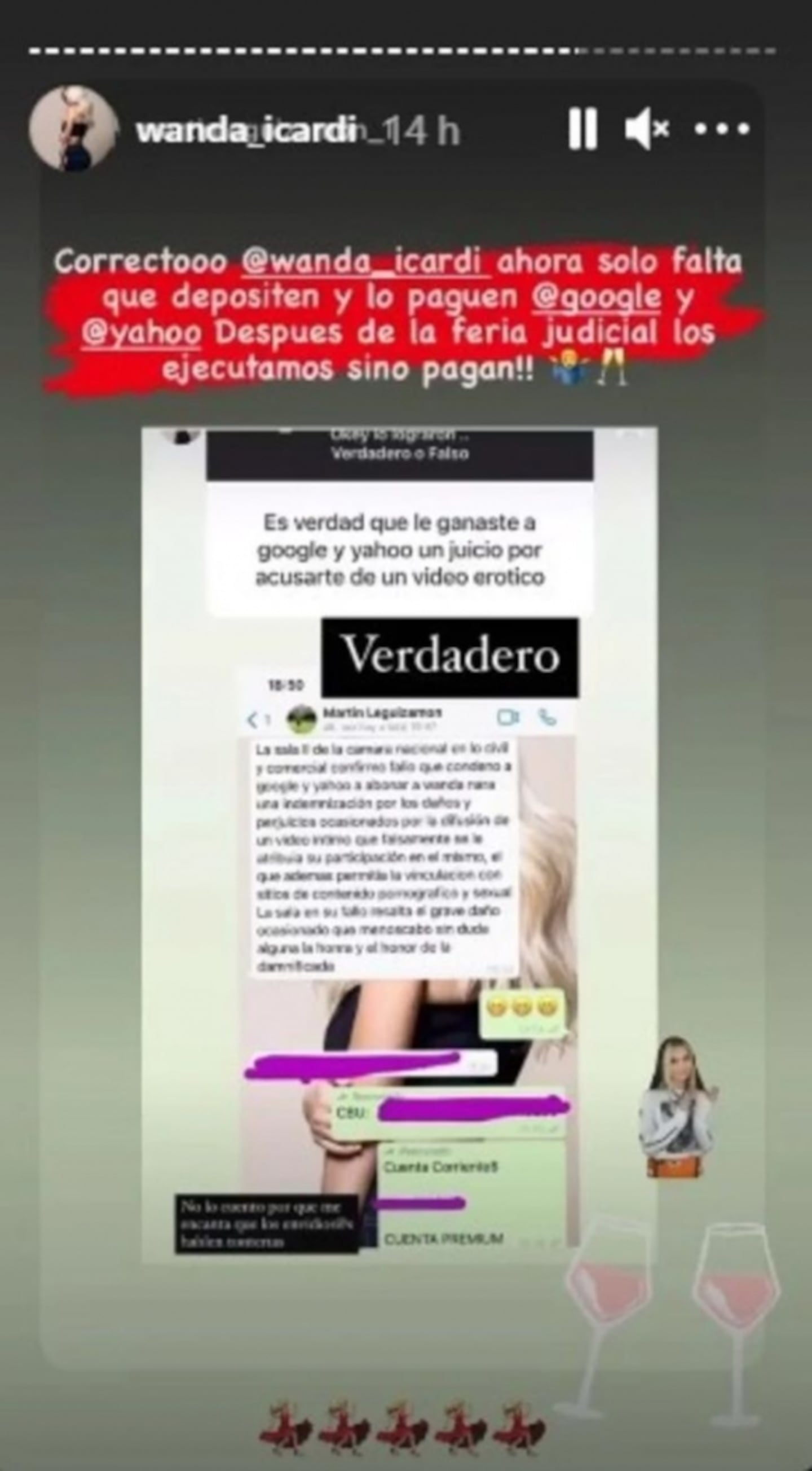 Wanda Nara le ganó un juicio millonario a Google: la Justicia no pudo  determinar que fuera la del escandaloso video prohibido | Ciudad Magazine