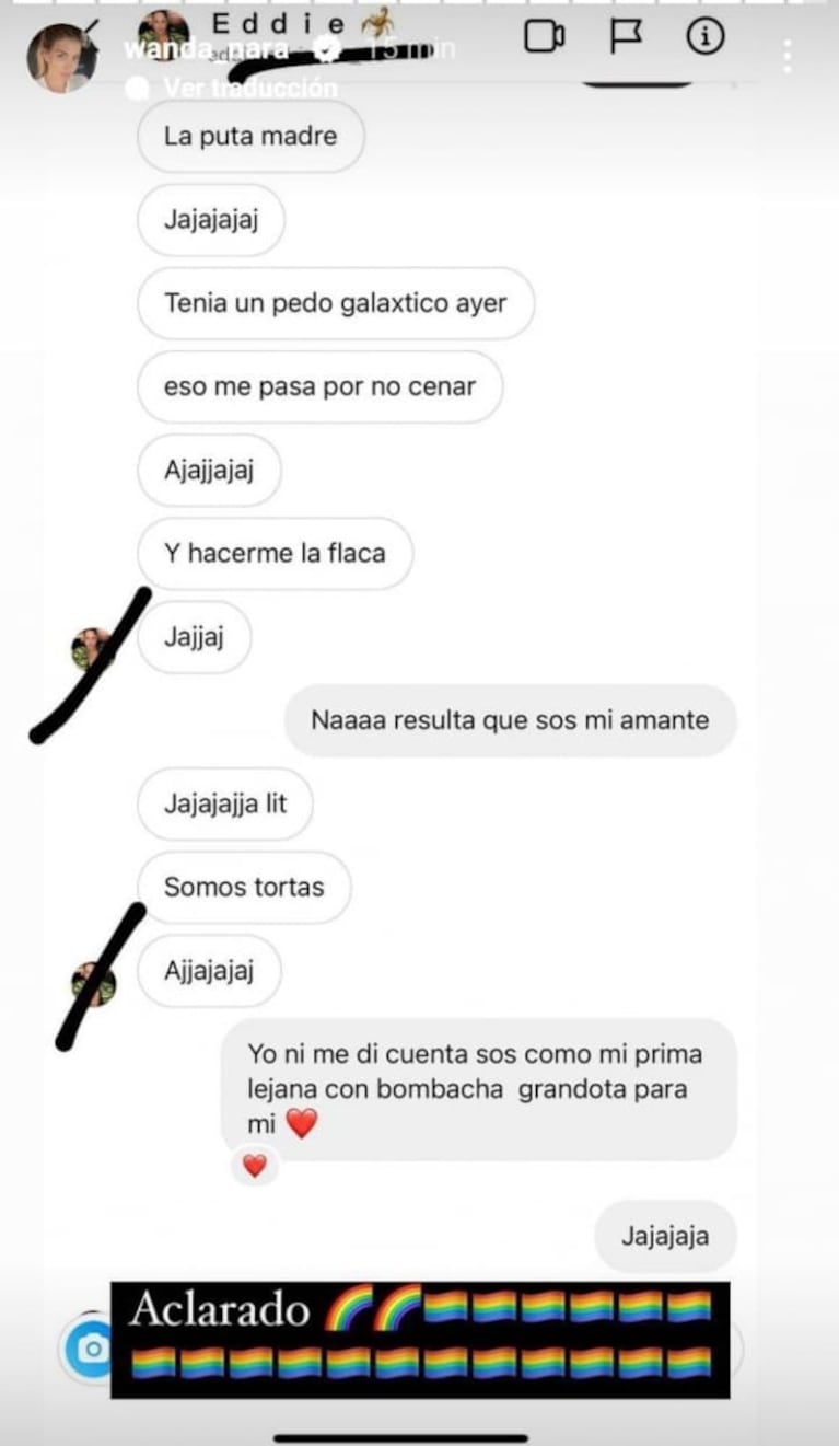 Wanda Nara mostró el desopilante chat con el joven que le dio el comentado  beso en el escote | Ciudad Magazine