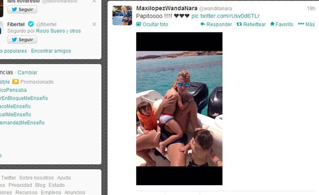 Wanda Nara piropeó a su marido en la web (Foto: Twitter). 