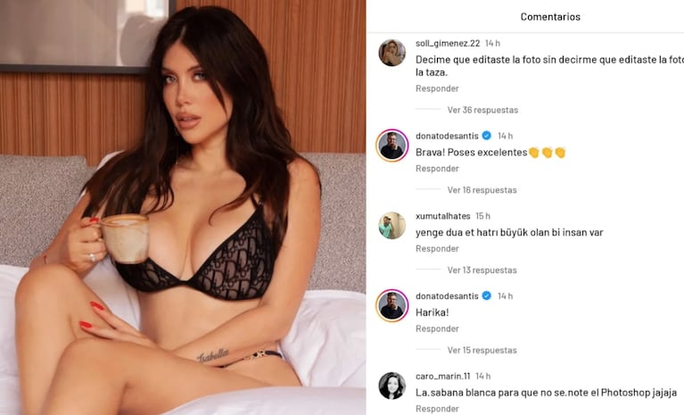 Wanda Nara posteó fotos de alto voltaje desde la cama y la acusaron de zarparse con los filtros