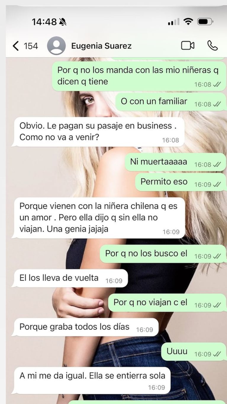 Wanda Nara publicó escandalosos chats privados con la China Suárez: qué decía la actriz sobre Pampita