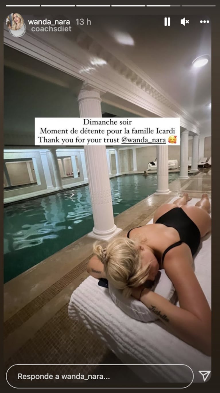 Wanda Nara se mostró relajada luego de que se viralizara su audio a China Suárez: "Día de spa en casa"