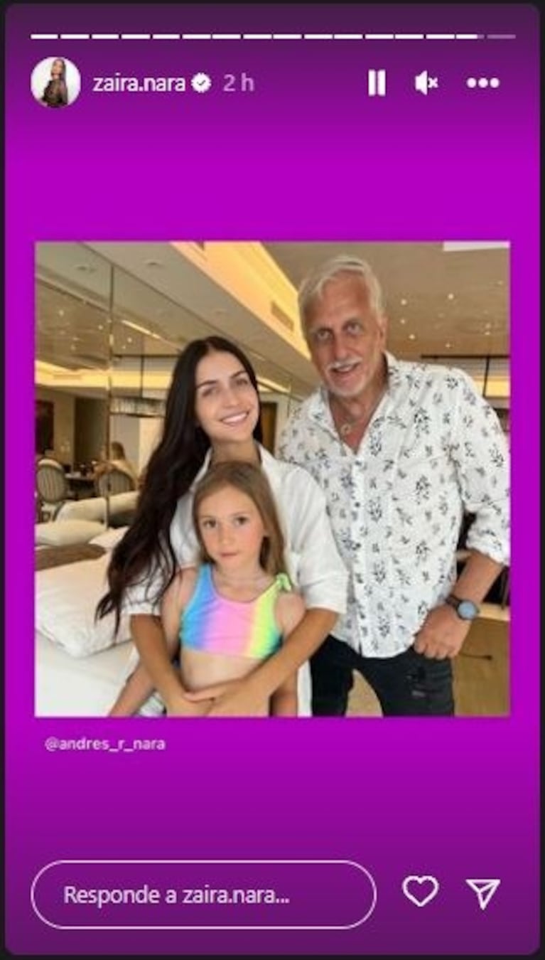 Wanda Nara se reencontró con su papá Andrés y posaron para una foto familiar: "Mis amores"