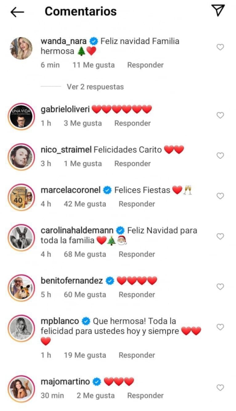 Wanda Nara sorprendió a Pampita con un dulce mensaje navideño: "Familia hermosa"