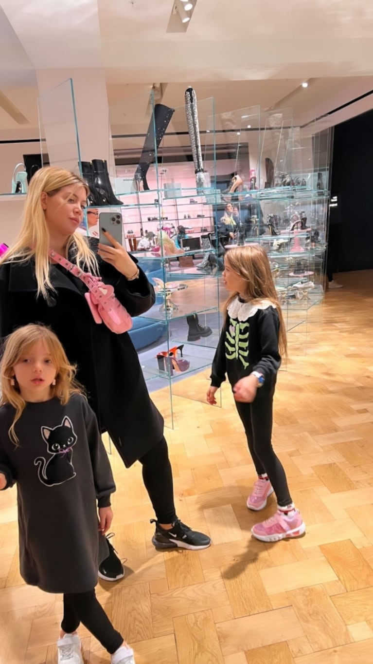 Wanda Nara viajó a Londres con sus hijos tras separarse de Mauro Icardi: "Vacaciones de Halloween"