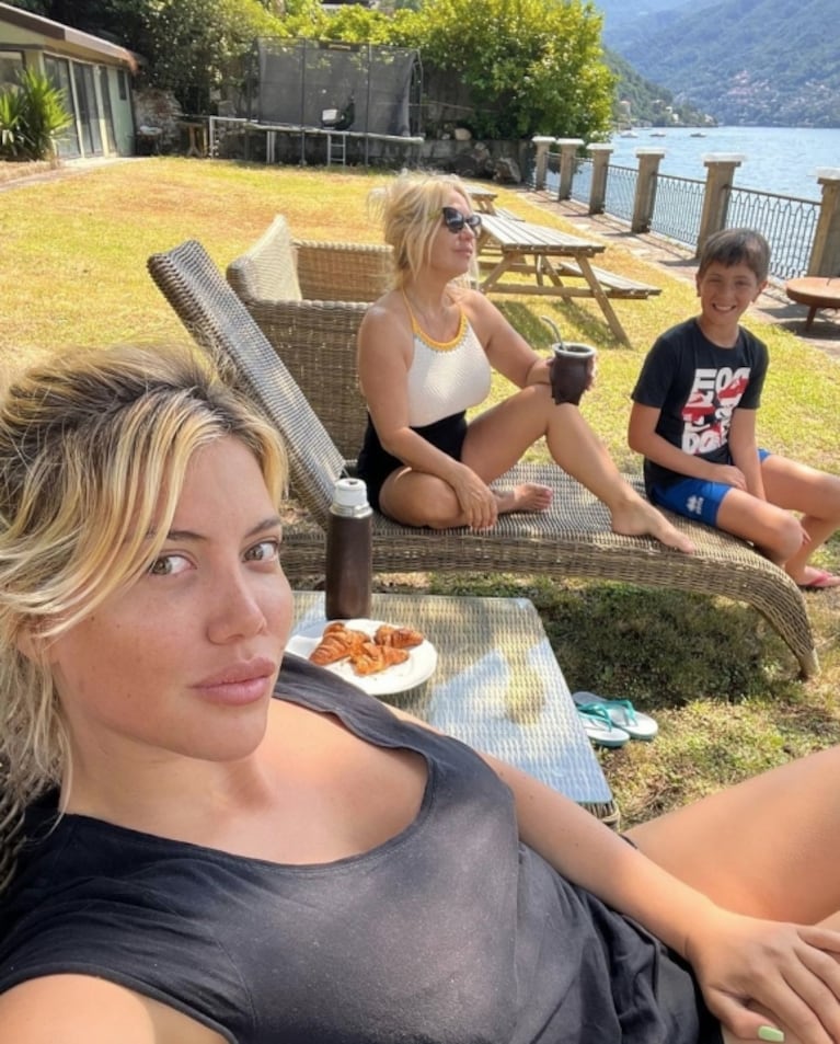 Wanda Nara volvió de las Maldivas y se instaló en su mansión de Lago di Como