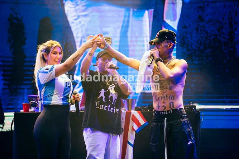 Wanda Nara y L-Gante en Paraguay (Foto: RS Fotos)