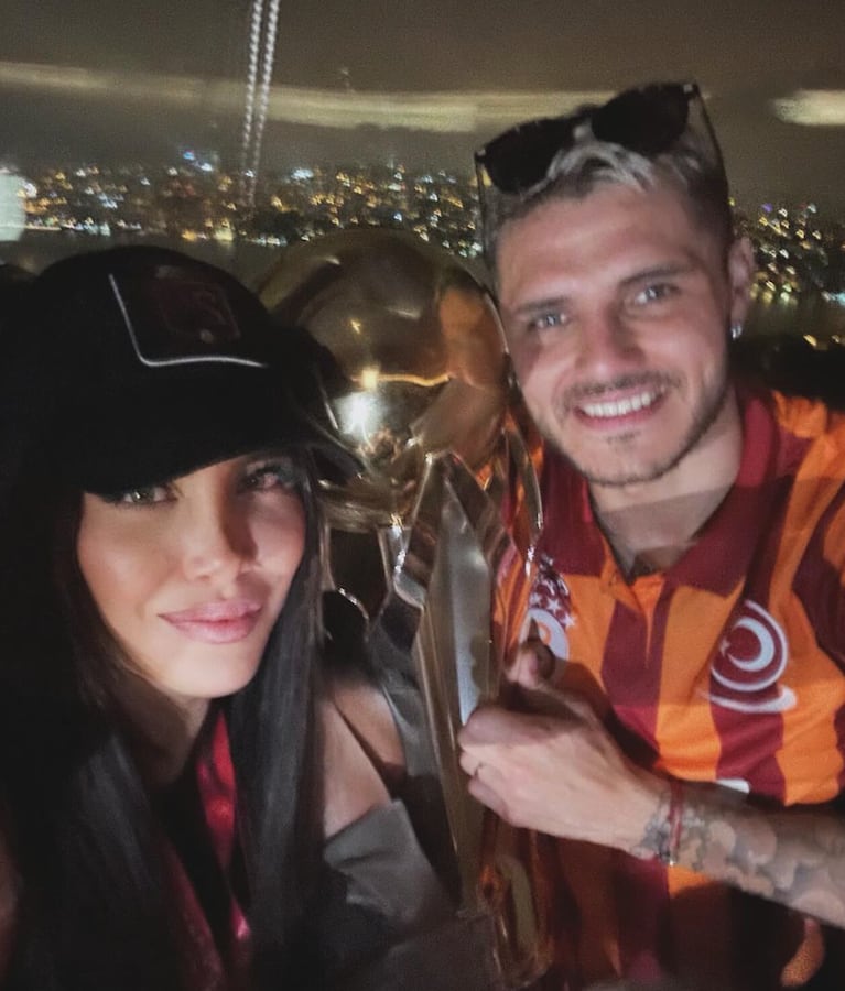 Wanda Nara y Mauro Icardi, felices con el nuevo título del equipo turco.