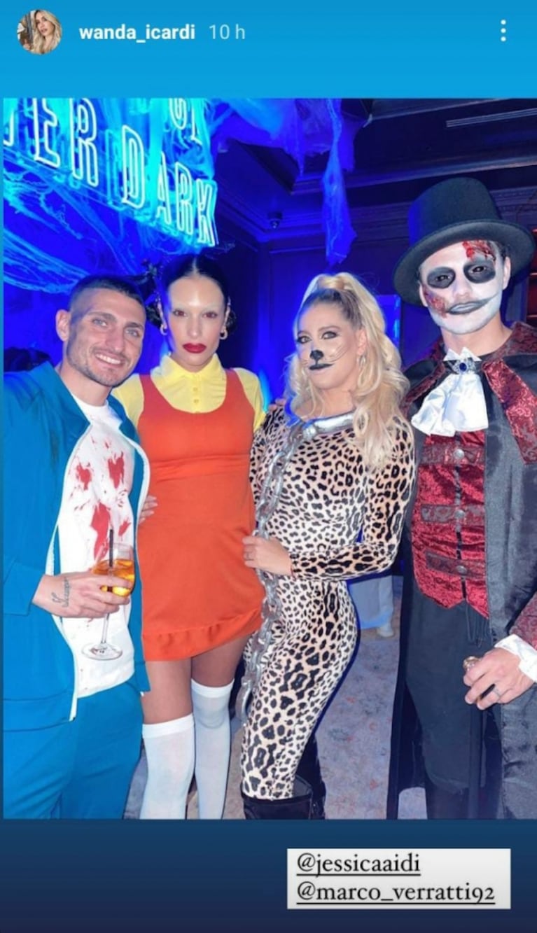 Wanda Nara y Mauro Icardi festejaron Haloween tras la reconciliación: "Tu gatita"