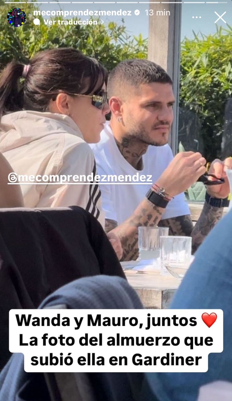 Wanda Nara y Mauro Icardi (Foto: captura de @mecomprendezmendez)