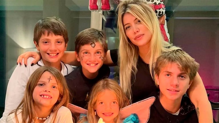 Wanda Nara y sus hijos.