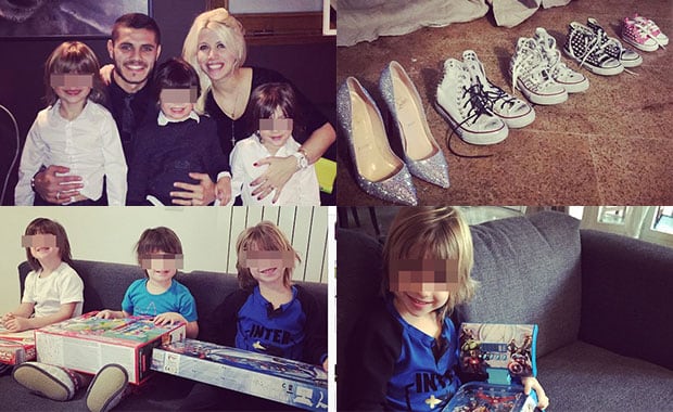 Wanda Nara y sus hijos celebraron Reyes (Fotos: Instagram). 