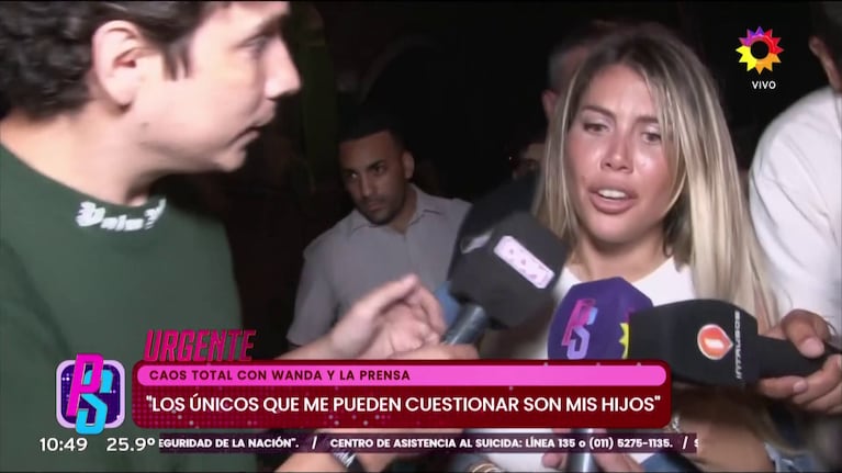 Wanda Nara y un momento de tensión con la prensa.