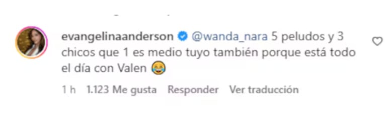 Wanda y Evangelina protagonizaron un divertido ida y vuelta en redes.