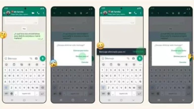 WhatsApp ahora permite recuperar mensajes hasta 5 segundos después de haberlos borrado accidentalmente