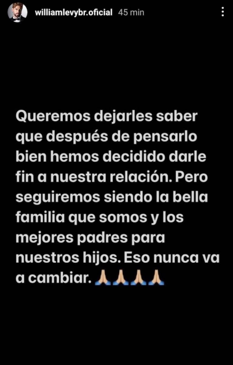 William Levy anunció su separación de Elizabeth Gutiérrez y después borró el sorpresivo posteo: "Hemos decidido darle fin a nuestra relación"