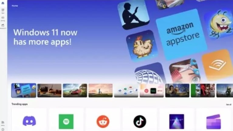 Windows 11 recibe la AppStore de Amazon y la barra de tareas con menú de desbordamiento