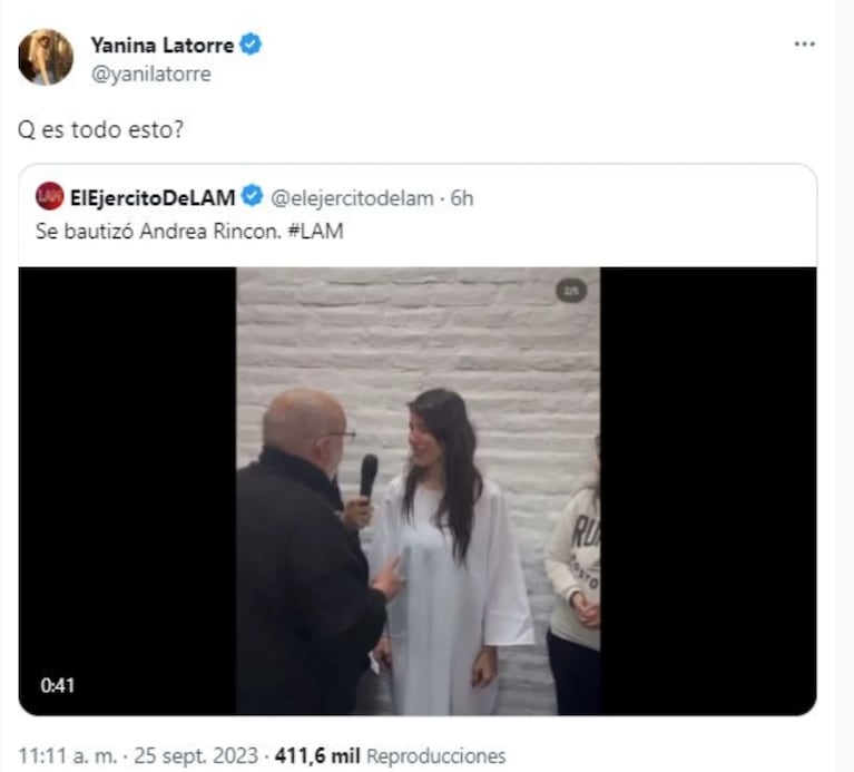 Yanina Latorre opinó re picante sobre las fotos del bautismo de Andrea Rincón: “¿La pileta qué tiene que ver?”