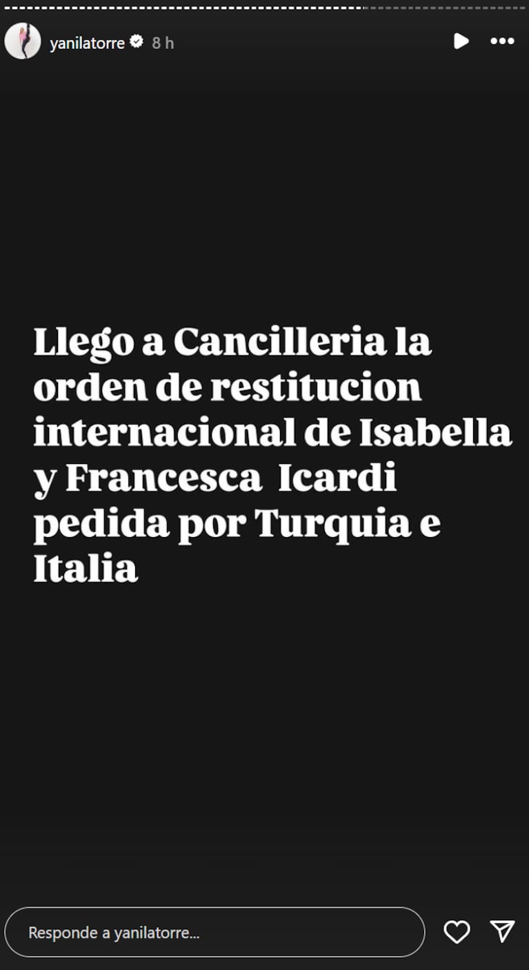 Yanina reveló la orden que recibió Wanda desde Italia y Turquía en relación con Francesca e Isabella.